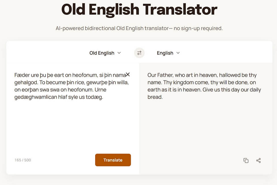 Old English Translator by AI